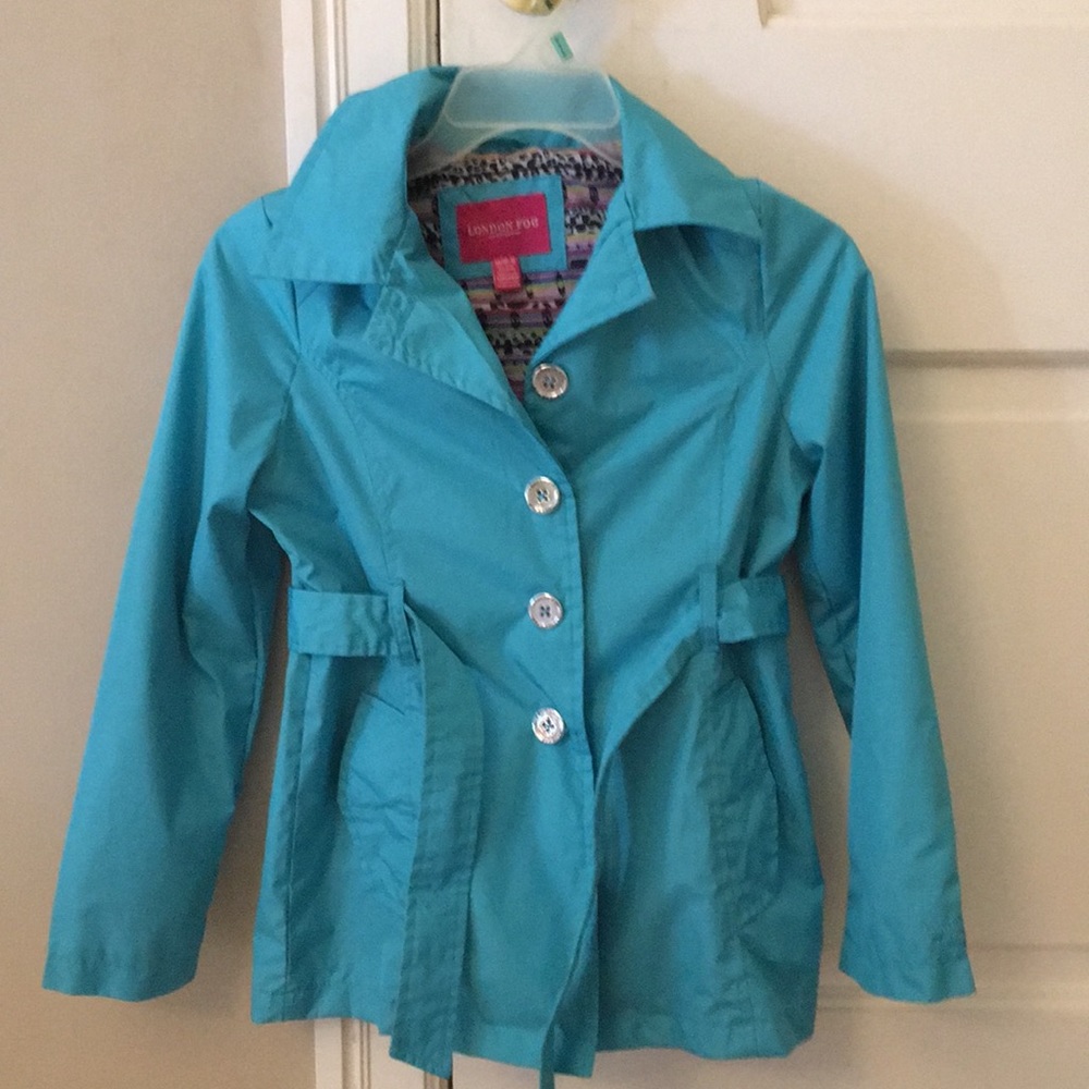 London Fog Girl’s raincoat with hood.